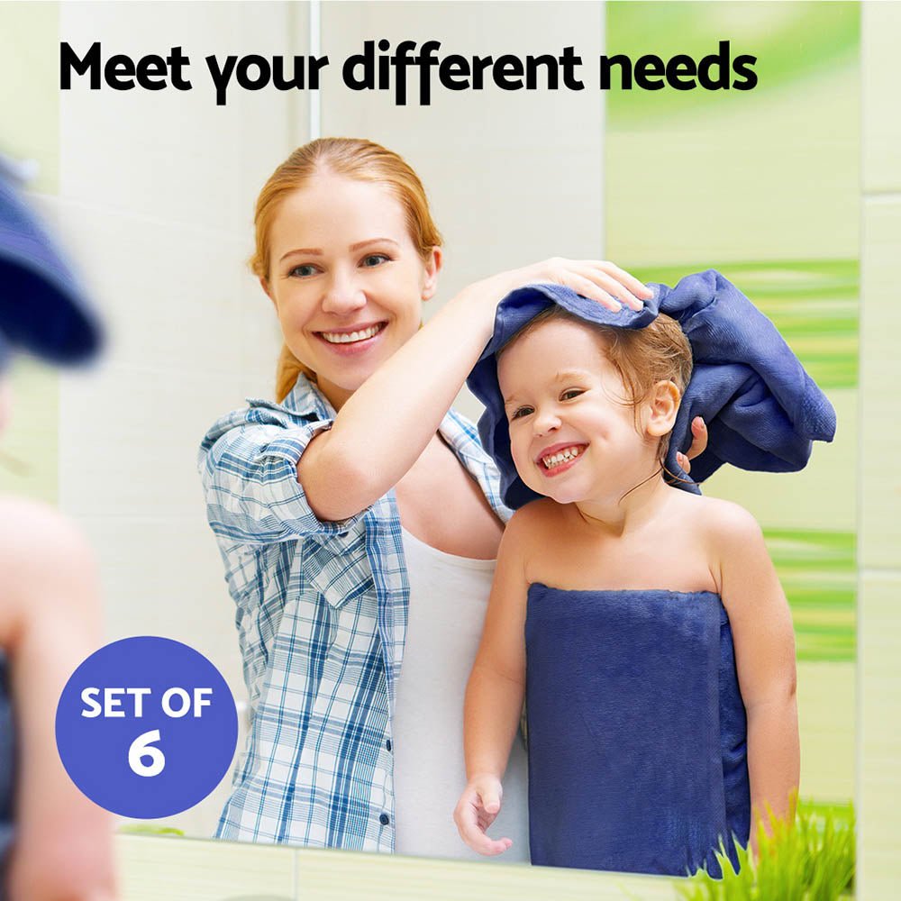 6 Pack Bath Towels Set Cotton Towel Navy - Home & Garden > Home & Garden Others - Rivercity House & Home Co. (ABN 18 642 972 209) - Affordable Modern Furniture Australia