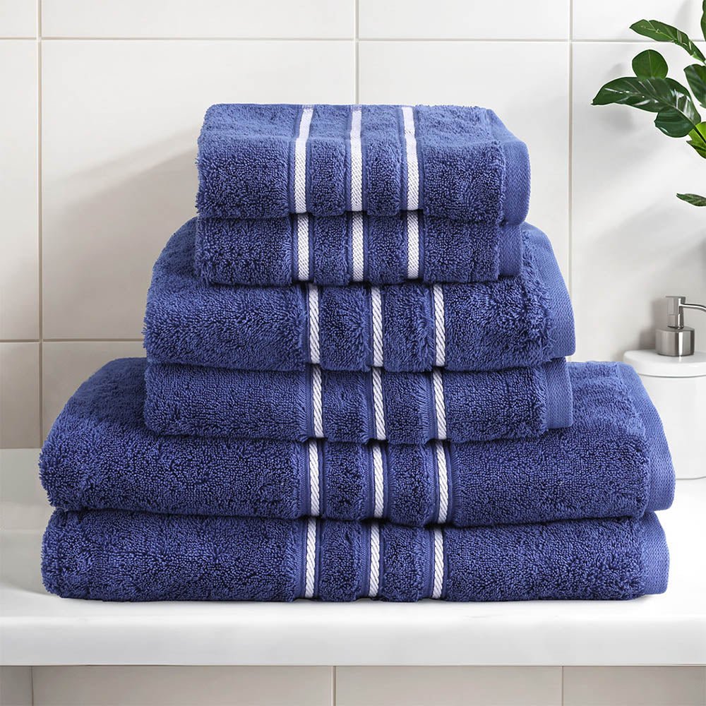 6 Pack Bath Towels Set Cotton Towel Navy - Home & Garden > Home & Garden Others - Rivercity House & Home Co. (ABN 18 642 972 209) - Affordable Modern Furniture Australia