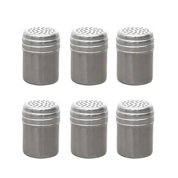 6 Pack Metal Spice Shaker Jars with Dustproof Lids for Pepper, Sugar and Seasonings, 5 x 5 x 7 cm - Silver - Home & Garden > Kitchenware > Salt & Pepper Shakers - Rivercity House & Home Co. (ABN 18 642 972 209) - Affordable Modern Furniture Australia