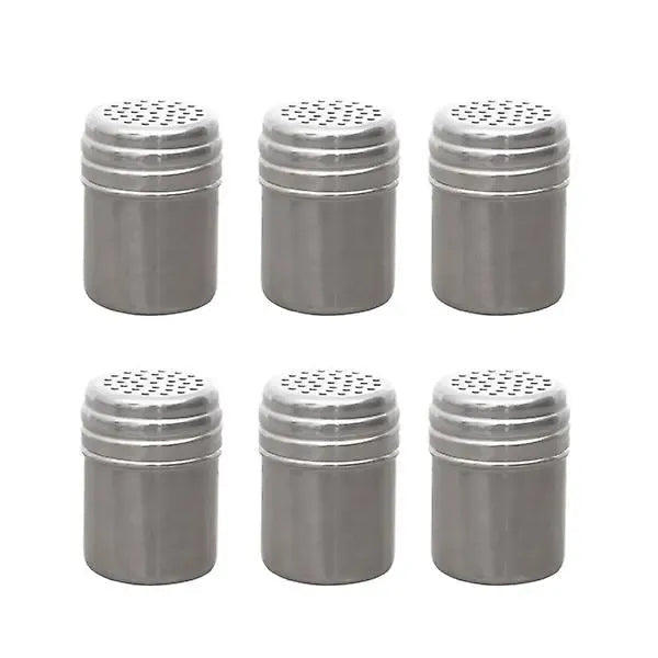 6 Pack Metal Spice Shaker Jars with Dustproof Lids for Pepper, Sugar and Seasonings, 5 x 5 x 7 cm - Silver - Home & Garden > Kitchenware > Salt & Pepper Shakers - Rivercity House & Home Co. (ABN 18 642 972 209) - Affordable Modern Furniture Australia