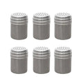 6 Pack Metal Spice Shaker Jars with Dustproof Lids for Pepper, Sugar and Seasonings, 5 x 5 x 7 cm - Silver