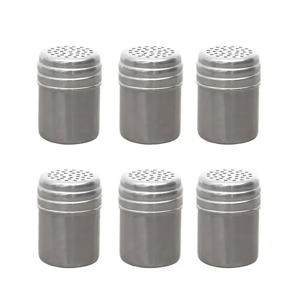 6 Pack Metal Spice Shaker Jars with Dustproof Lids for Pepper, Sugar and Seasonings, 5 x 5 x 7 cm - Silver - Home & Garden > Kitchenware > Salt & Pepper Shakers - Rivercity House & Home Co. (ABN 18 642 972 209) - Affordable Modern Furniture Australia