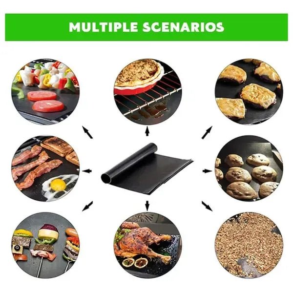 6 Pack Non-Stick Reusable BBQ Grill Mats 40 x 33 cm for Gas, Charcoal & Electric Grills - Home & Garden > BBQ > BBQs & Accessories - Rivercity House & Home Co. (ABN 18 642 972 209) - Affordable Modern Furniture Australia