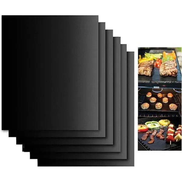 6 Pack Non-Stick Reusable BBQ Grill Mats 40 x 33 cm for Gas, Charcoal & Electric Grills - Home & Garden > BBQ > BBQs & Accessories - Rivercity House & Home Co. (ABN 18 642 972 209) - Affordable Modern Furniture Australia