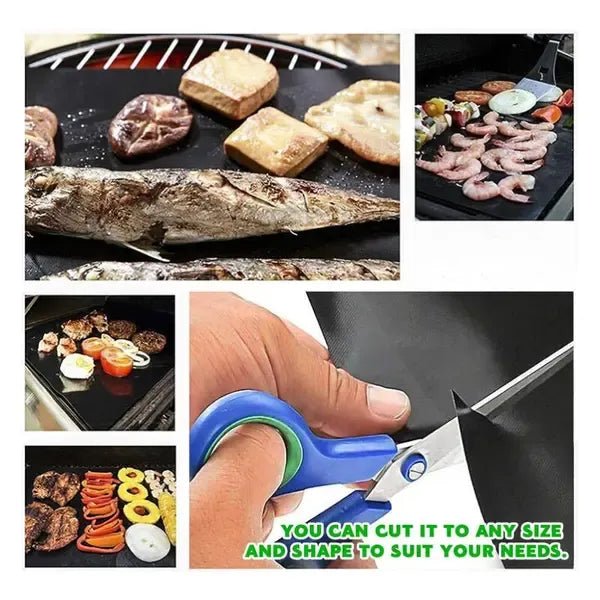 6 Pack Non-Stick Reusable BBQ Grill Mats 40 x 33 cm for Gas, Charcoal & Electric Grills - Home & Garden > BBQ > BBQs & Accessories - Rivercity House & Home Co. (ABN 18 642 972 209) - Affordable Modern Furniture Australia