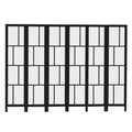 6 Panel 170cm Freestanding Room Divider Folding Screen - Black