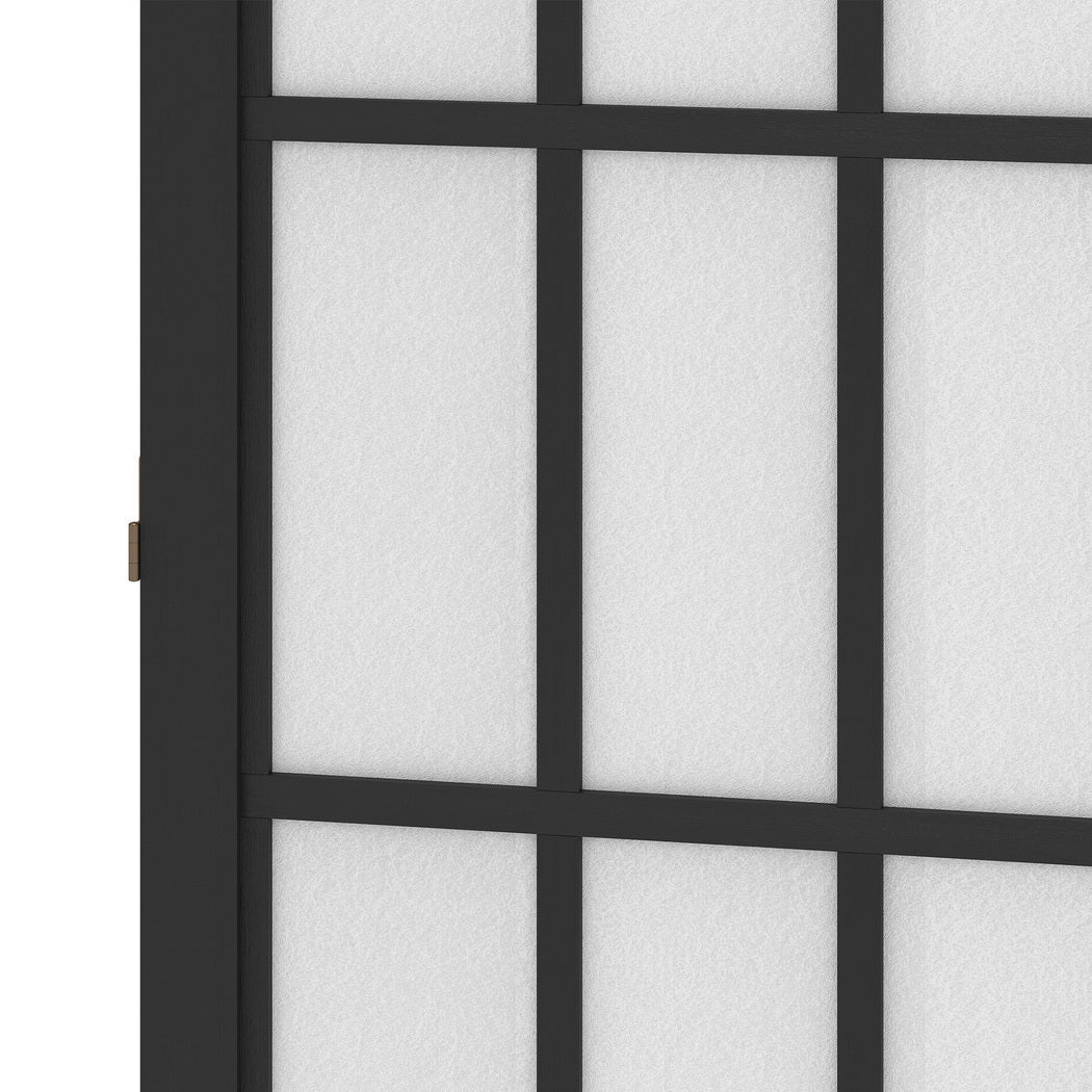 6 Panel 170cm Freestanding Room Divider Folding Screen - Black - Rivercity House & Home Co. (ABN 18 642 972 209) - Affordable Modern Furniture Australia