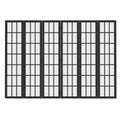 6 Panel 170cm Freestanding Room Divider Folding Screen - Black