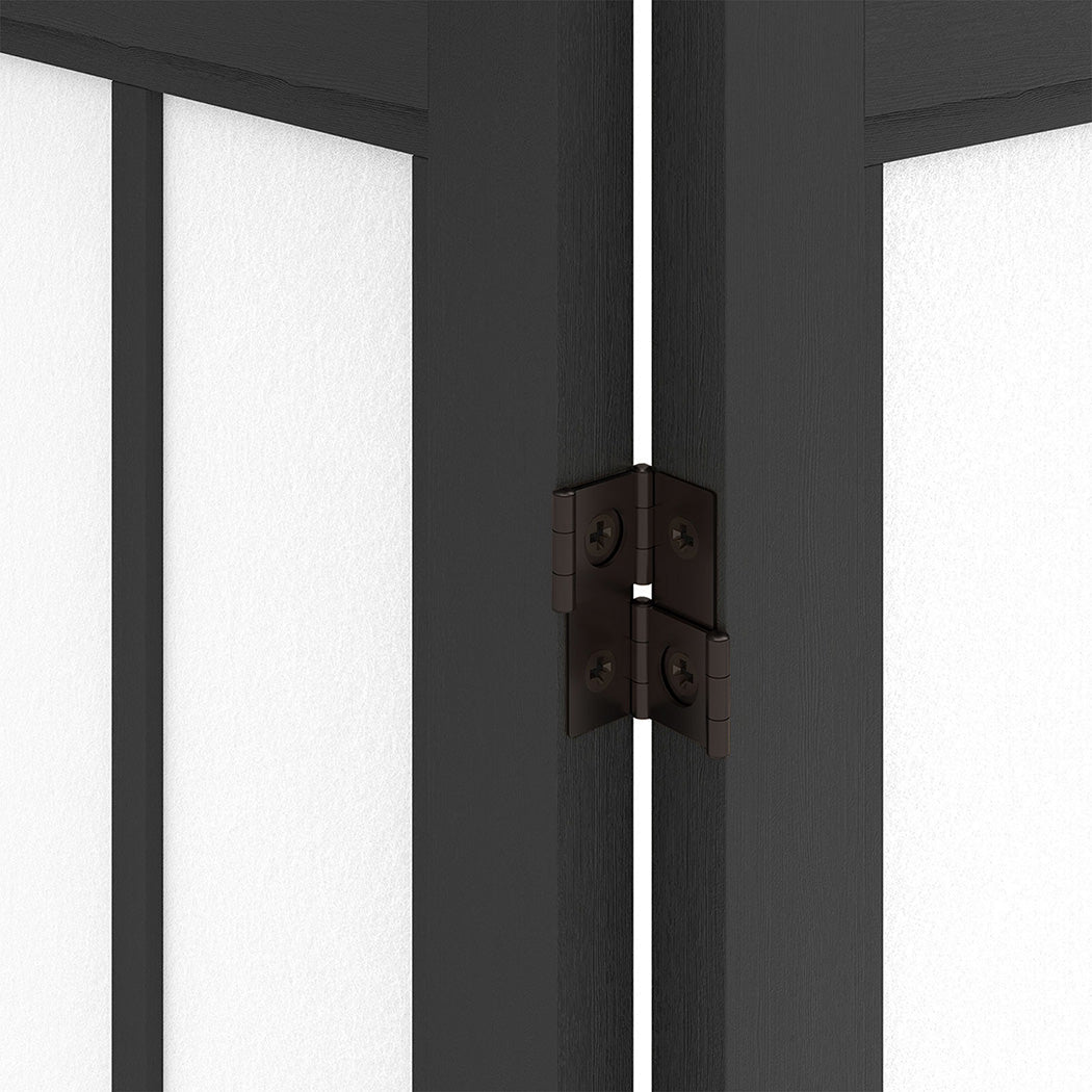 6 Panel 170cm Freestanding Room Divider Folding Screen - Black - Rivercity House & Home Co. (ABN 18 642 972 209) - Affordable Modern Furniture Australia