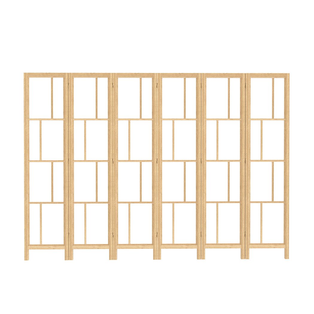 6 Panel 170cm Freestanding Room Divider Screen - Natural - Rivercity House & Home Co. (ABN 18 642 972 209) - Affordable Modern Furniture Australia