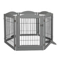 6-Panel Adjustable Pet Dog Playpen with Lockable Gate - Grey