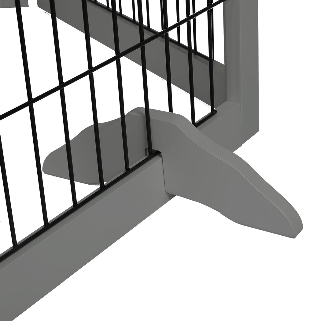 6 - Panel Adjustable Pet Dog Playpen with Lockable Gate - Grey - Rivercity House & Home Co. (ABN 18 642 972 209) - Affordable Modern Furniture Australia