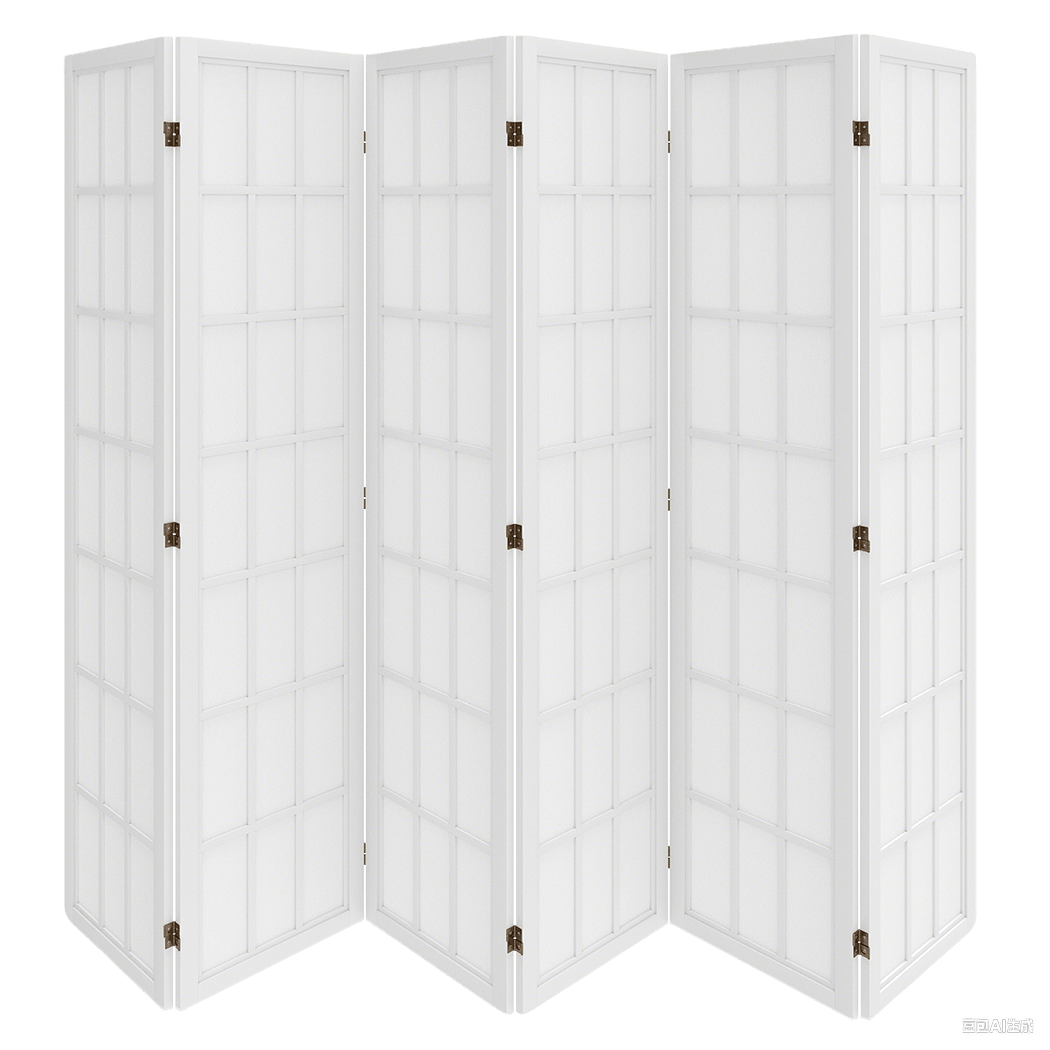 6 Panel Freestanding Room Divider Screen 170cm - White - Rivercity House & Home Co. (ABN 18 642 972 209) - Affordable Modern Furniture Australia
