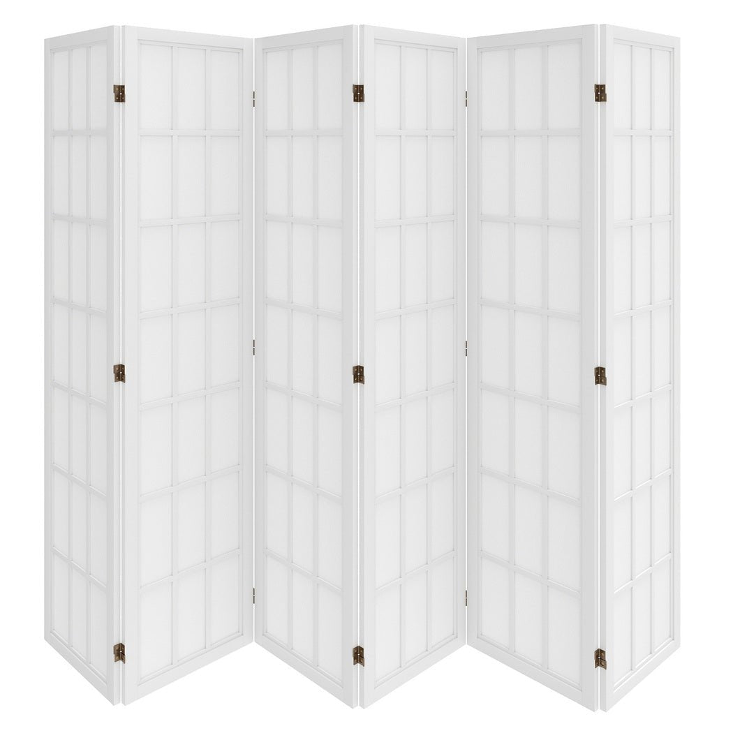6 Panel Freestanding Room Divider Screen 170cm - White - Rivercity House & Home Co. (ABN 18 642 972 209) - Affordable Modern Furniture Australia
