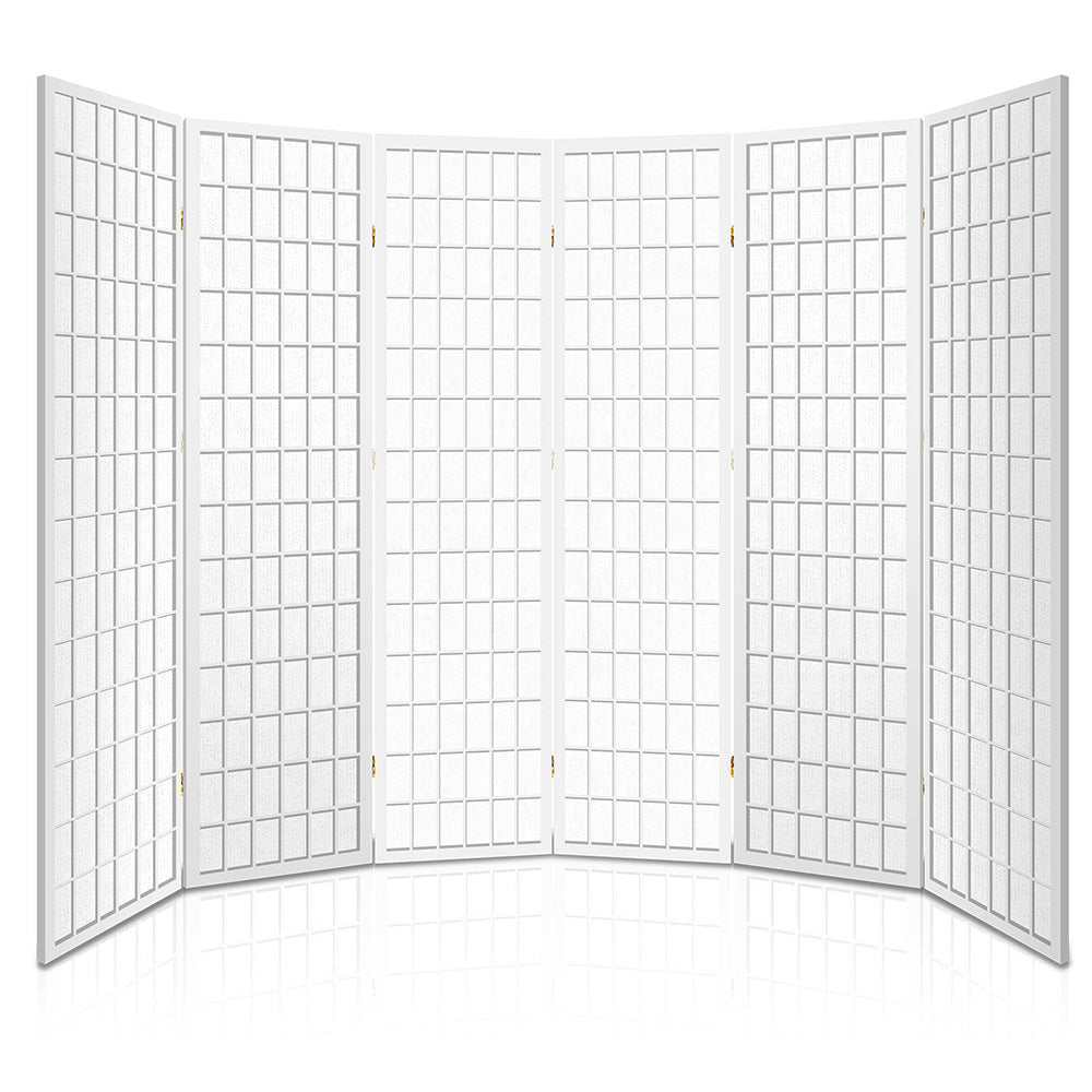 6 Panel Room Divider Screen 261x179cm - White - Furniture > Bedroom > Room Dividers - Rivercity House & Home Co. (ABN 18 642 972 209) - Affordable Modern Furniture Australia