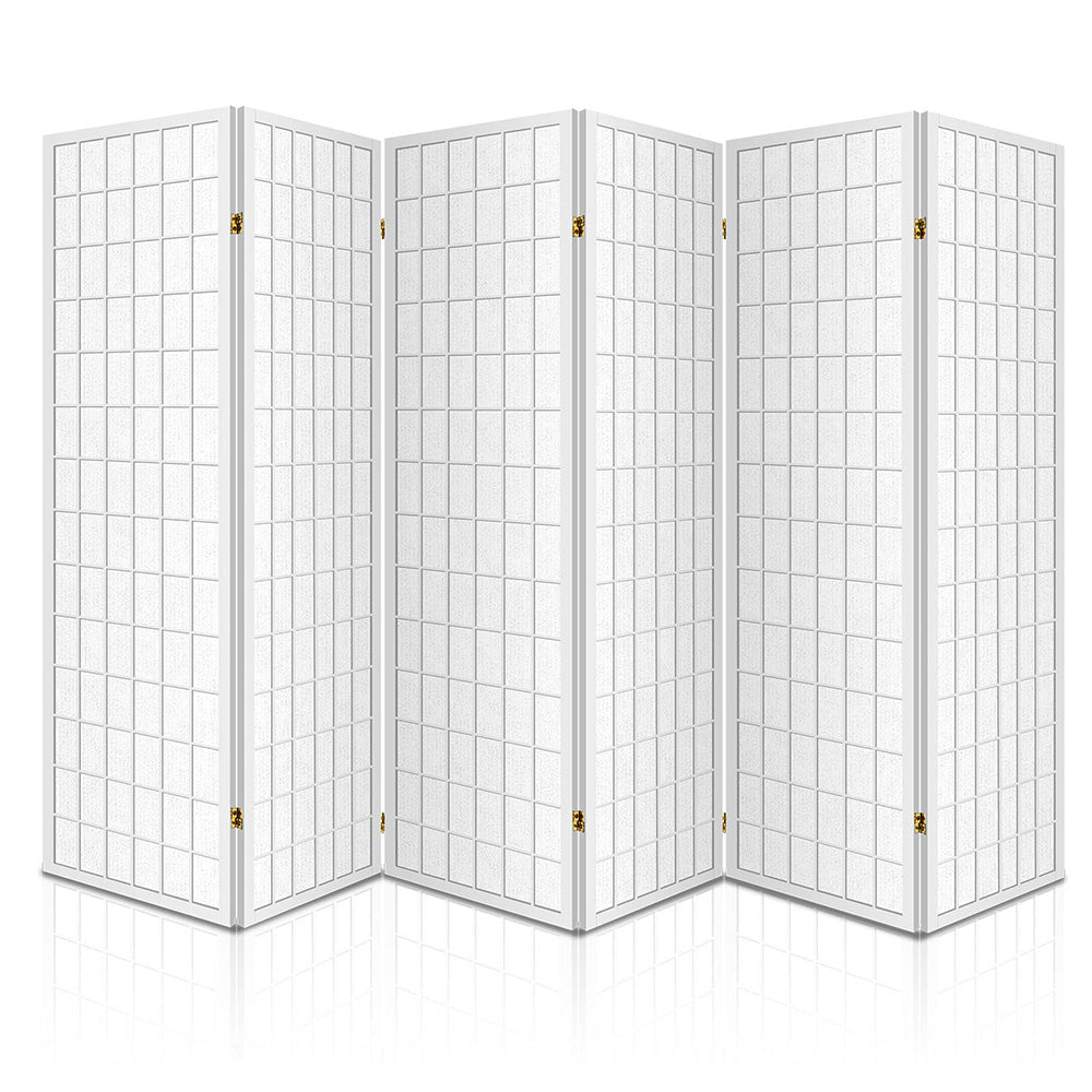6 Panel Room Divider Screen 261x179cm - White - Furniture > Bedroom > Room Dividers - Rivercity House & Home Co. (ABN 18 642 972 209) - Affordable Modern Furniture Australia