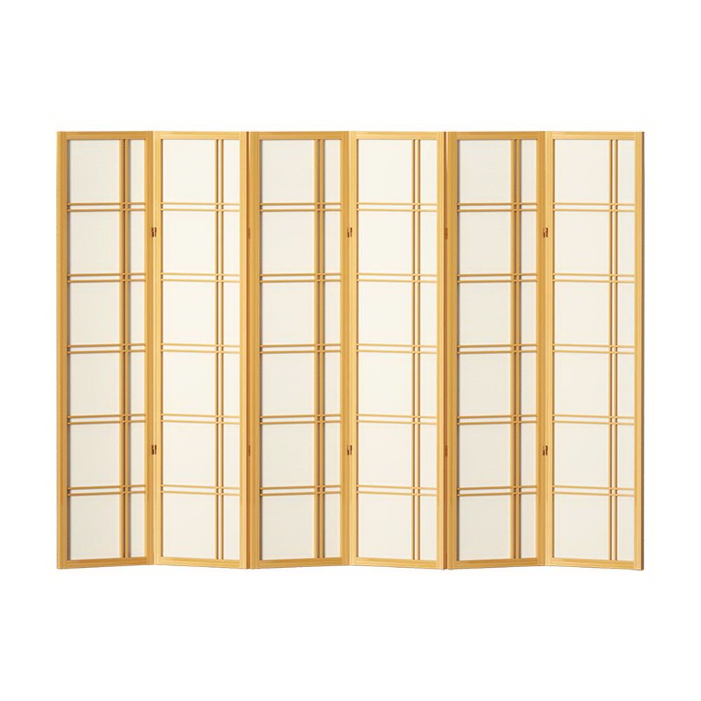 6 Panel Room Divider Screen 265x179cm Nova Natural - Furniture > Bedroom > Room Dividers - Rivercity House & Home Co. (ABN 18 642 972 209) - Affordable Modern Furniture Australia