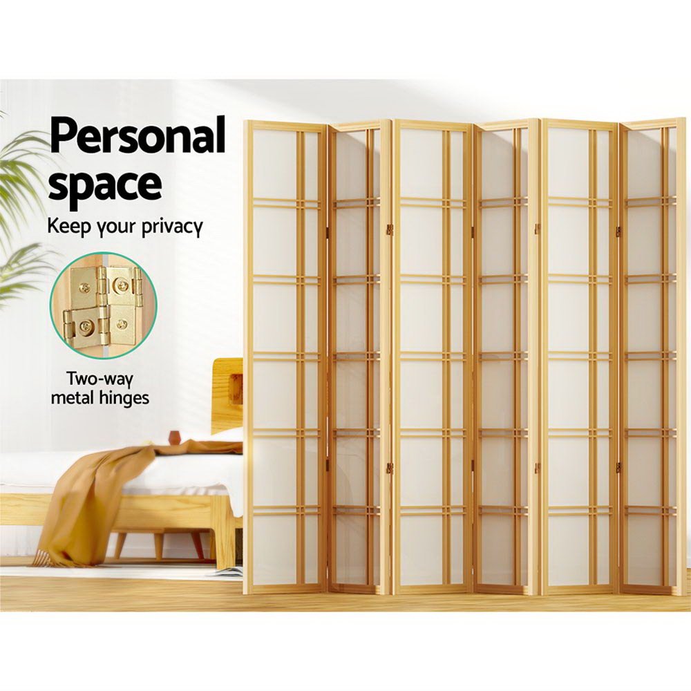 6 Panel Room Divider Screen 265x179cm Nova Natural - Furniture > Bedroom > Room Dividers - Rivercity House & Home Co. (ABN 18 642 972 209) - Affordable Modern Furniture Australia