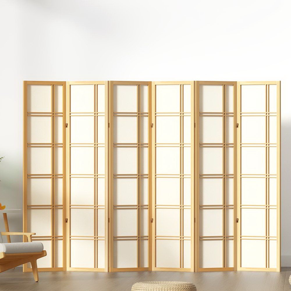 6 Panel Room Divider Screen 265x179cm Nova Natural - Furniture > Bedroom > Room Dividers - Rivercity House & Home Co. (ABN 18 642 972 209) - Affordable Modern Furniture Australia