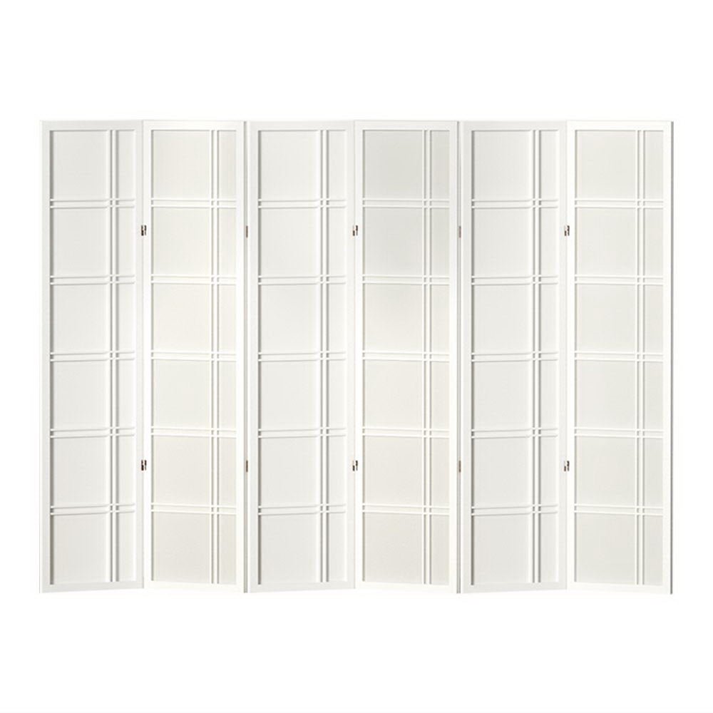 6 Panel Room Divider Screen 265x179cm Nova White - Furniture > Bedroom > Room Dividers - Rivercity House & Home Co. (ABN 18 642 972 209) - Affordable Modern Furniture Australia