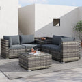6 Piece Outdoor Modular Lounge Sofa - Grey