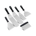 6 Piece Stainless Steel BBQ Griddle Spatula Set for Outdoor Grilling and Cooking