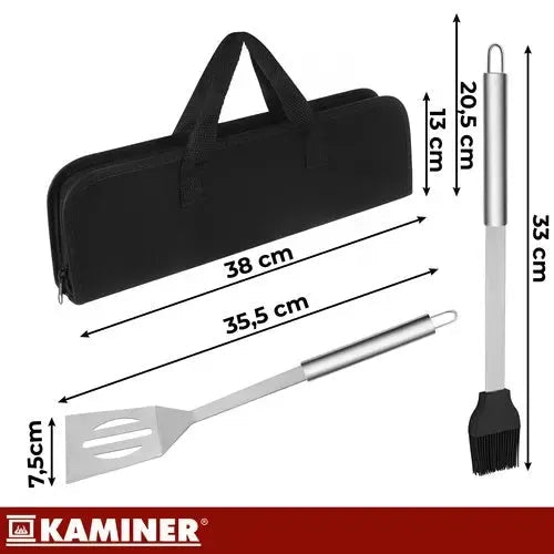 6 Piece Stainless Steel BBQ Tool Set with Case for Gas and Charcoal Grills - Black - Home & Garden > BBQ > BBQ Tools - Rivercity House & Home Co. (ABN 18 642 972 209) - Affordable Modern Furniture Australia