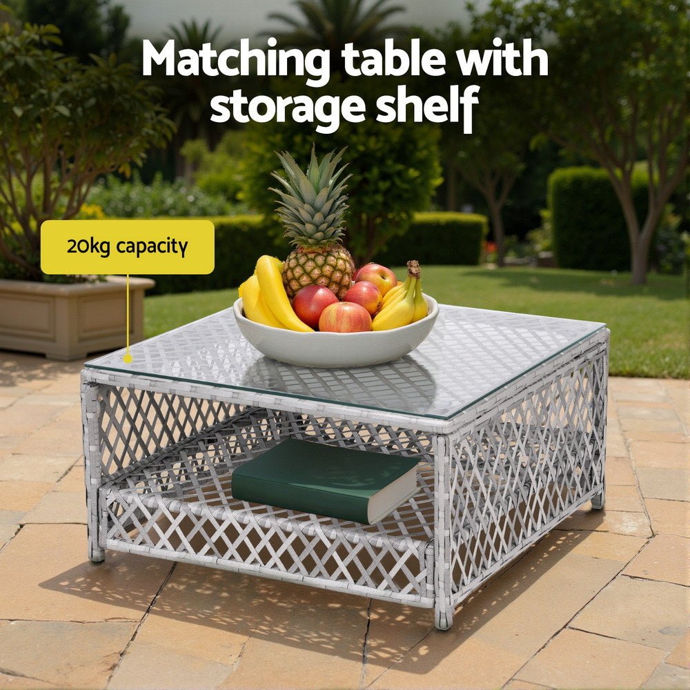 6 Seater Outdoor Sofa Set 7PCS Table Chair Set Garden Rattan Patio Furniture - Furniture > Outdoor > Outdoor Sofas & Lounge Sets - Rivercity House & Home Co. (ABN 18 642 972 209) - Affordable Modern Furniture Australia