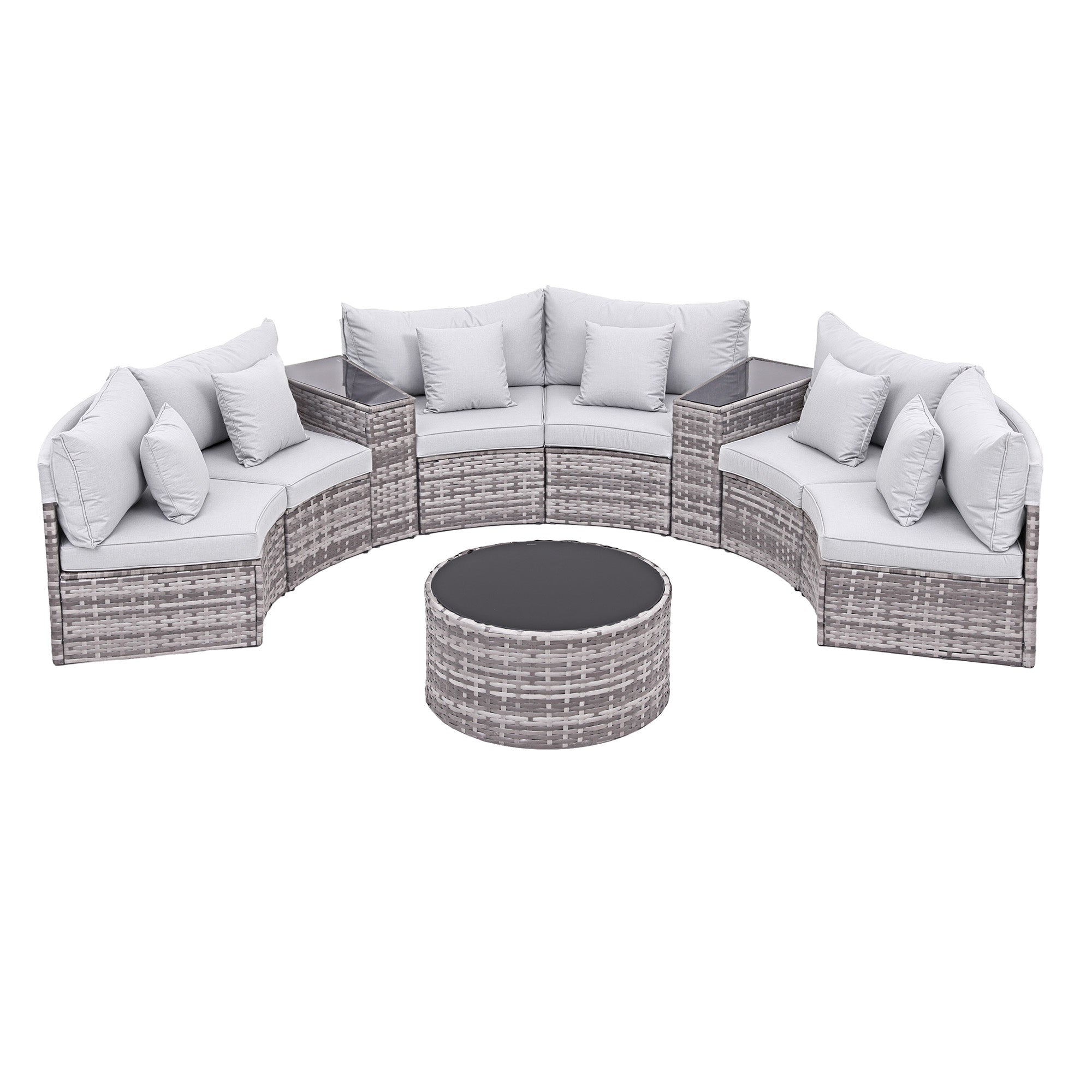 6 Seater Outdoor Sofa Set 9PCS Table Chair Set Garden Rattan Patio Furniture - Furniture > Outdoor > Outdoor Sofas & Lounge Sets - Rivercity House & Home Co. (ABN 18 642 972 209) - Affordable Modern Furniture Australia