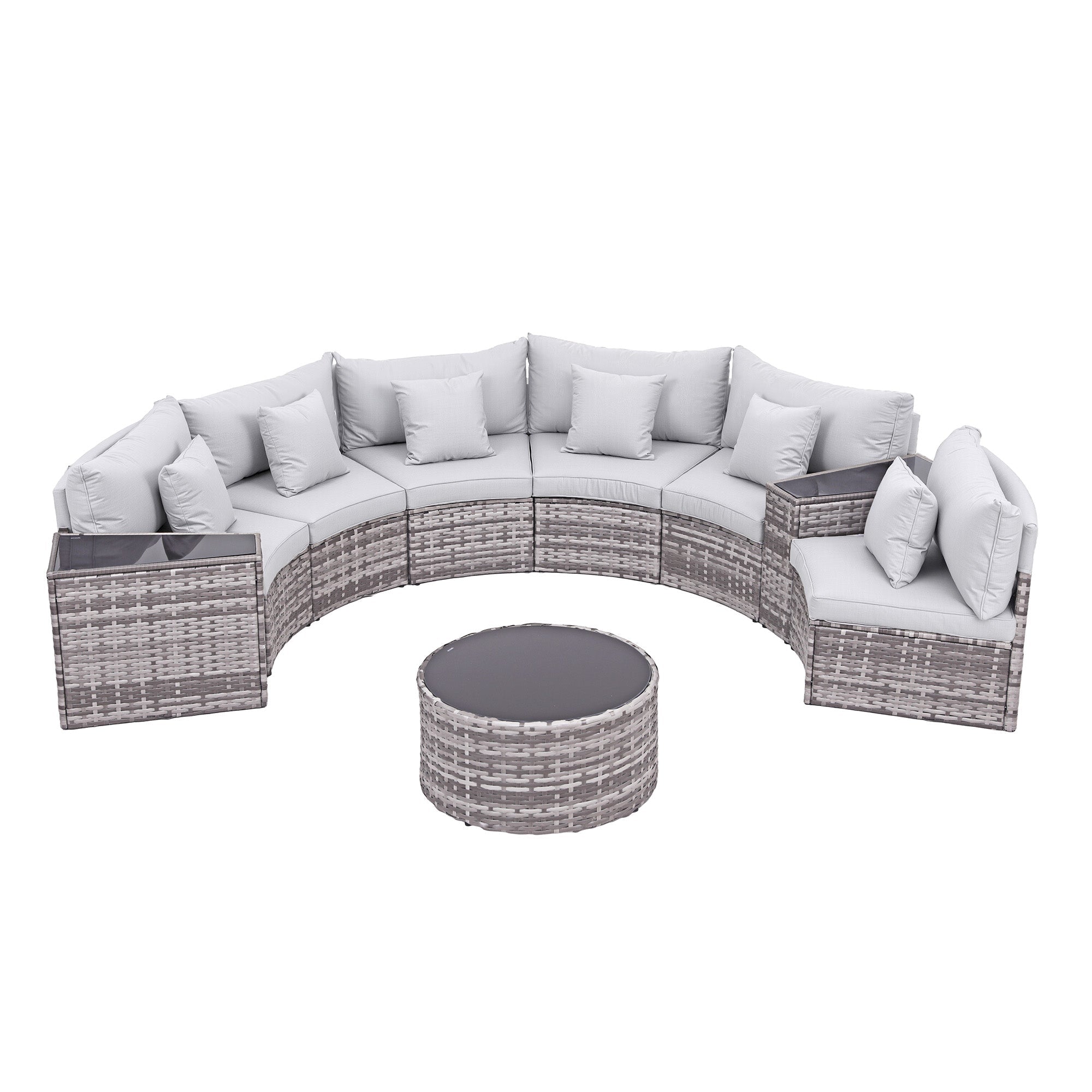 6 Seater Outdoor Sofa Set 9PCS Table Chair Set Garden Rattan Patio Furniture - Furniture > Outdoor > Outdoor Sofas & Lounge Sets - Rivercity House & Home Co. (ABN 18 642 972 209) - Affordable Modern Furniture Australia