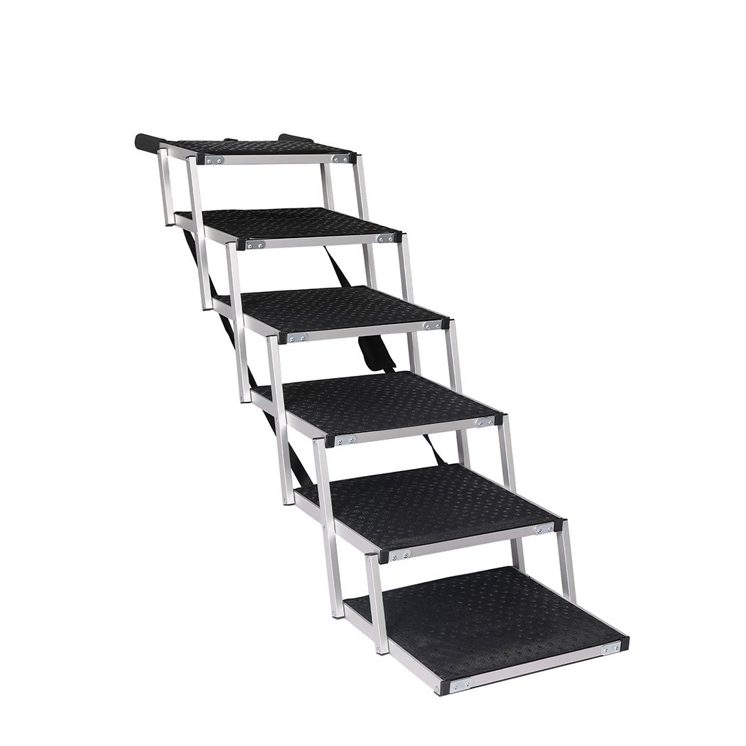 6 - Step Adjustable Height Dog Ramp - Black - Rivercity House & Home Co. (ABN 18 642 972 209) - Affordable Modern Furniture Australia