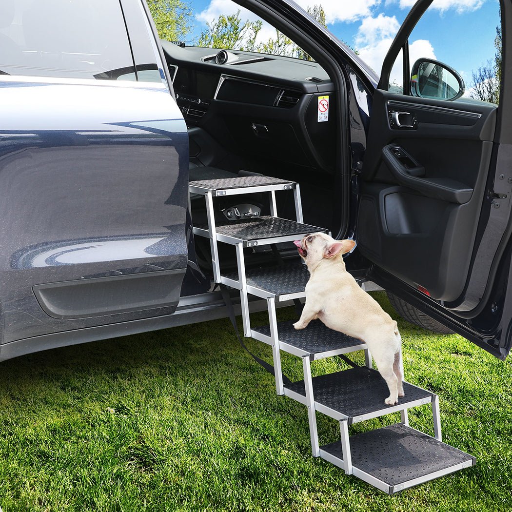 6 - Step Adjustable Height Dog Ramp - Black - Rivercity House & Home Co. (ABN 18 642 972 209) - Affordable Modern Furniture Australia