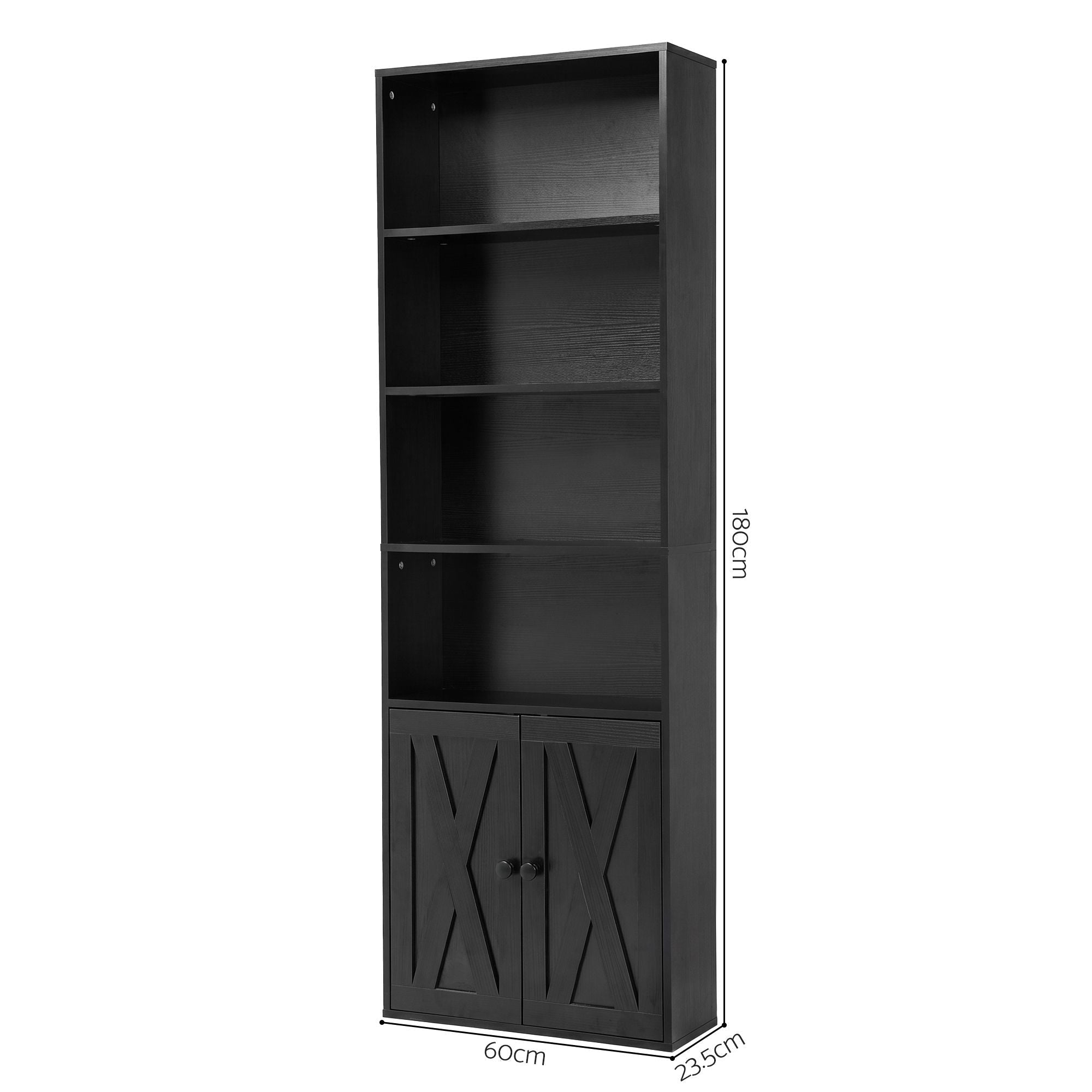 6 - Tier Bookshelf Display Cabinet Storage Black - Furniture > Living Room > Bookcases & Shelves - Rivercity House & Home Co. (ABN 18 642 972 209) - Affordable Modern Furniture Australia