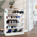 6 Tier Contemporary Shoe Rack (White)