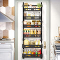 6 Tier Adjustable Over the Door Pantry and Bathroom Storage Organiser Rack - Black