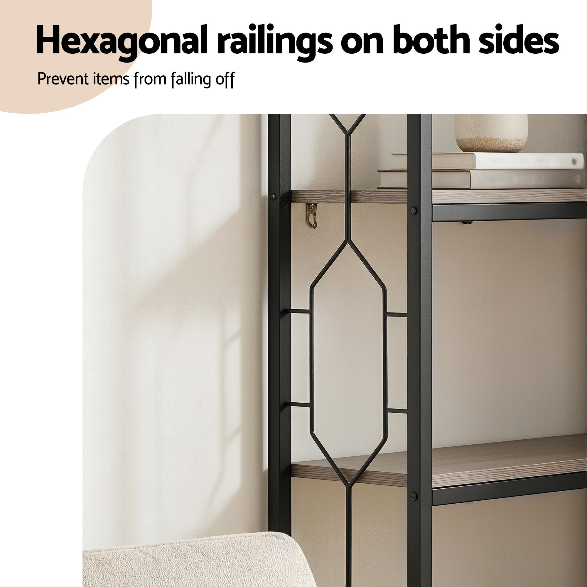 6 Tiers Bookshelf Corner Shelf Bookcase Display Shelves Oak - Furniture > Living Room > Bookcases & Shelves - Rivercity House & Home Co. (ABN 18 642 972 209) - Affordable Modern Furniture Australia
