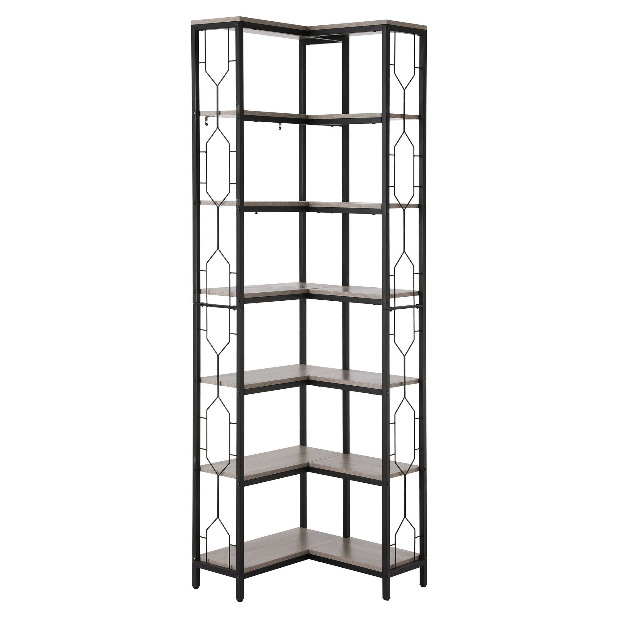 6 Tiers Bookshelf Corner Shelf Bookcase Display Shelves Oak - Furniture > Living Room > Bookcases & Shelves - Rivercity House & Home Co. (ABN 18 642 972 209) - Affordable Modern Furniture Australia