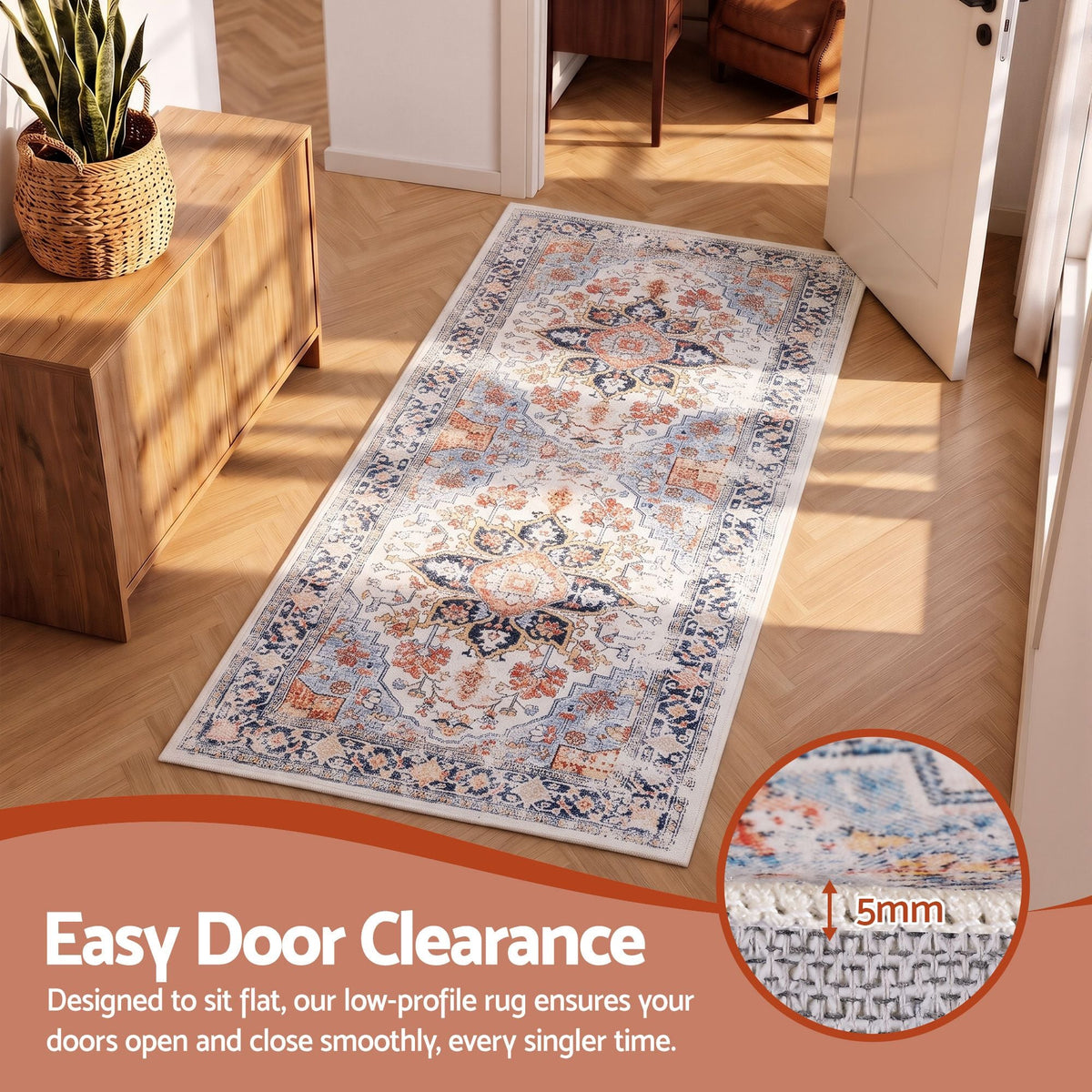 60 x 120 cm Runner Rug for Living Room, Kitchen, Entryway & Bedroom – Crease-Free, Foldable, Water-Repellent, Non-Shedding, 100% Polyester - Home & Garden > Rugs > Round Rugs - Rivercity House & Home Co. (ABN 18 642 972 209) - Affordable Modern Furniture Australia
