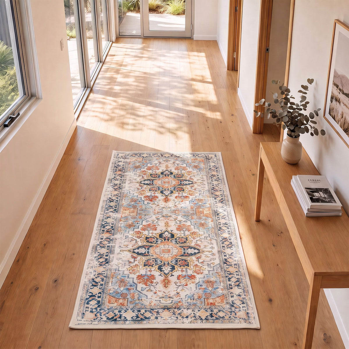 60 x 120 cm Runner Rug for Living Room, Kitchen, Entryway & Bedroom – Crease-Free, Foldable, Water-Repellent, Non-Shedding, 100% Polyester - Home & Garden > Rugs > Round Rugs - Rivercity House & Home Co. (ABN 18 642 972 209) - Affordable Modern Furniture Australia