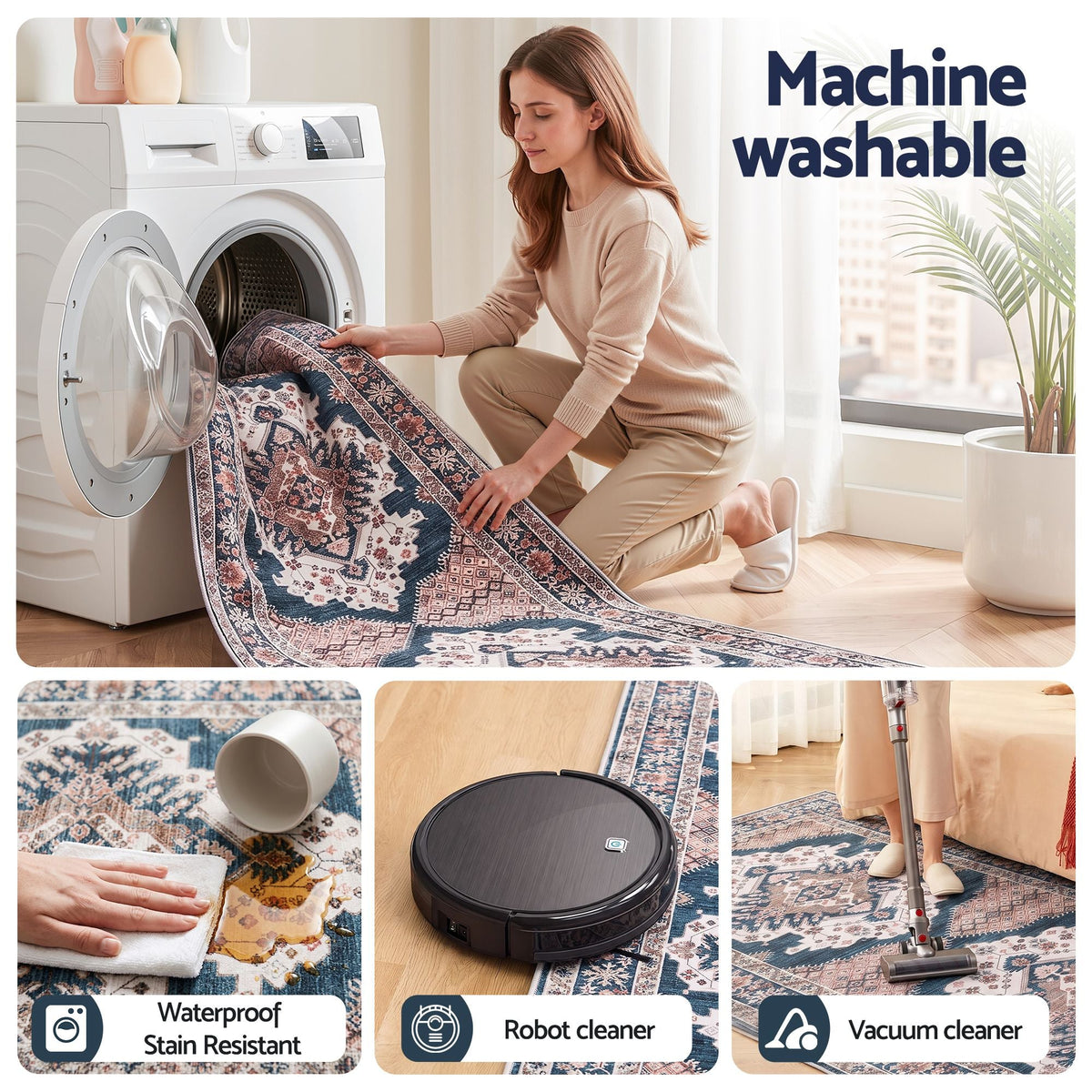 60 x 120 cm Ultra-Thin Washable Runner Area Rug Bohemian Medallion Carpet - Home & Garden > Rugs > Round Rugs - Rivercity House & Home Co. (ABN 18 642 972 209) - Affordable Modern Furniture Australia