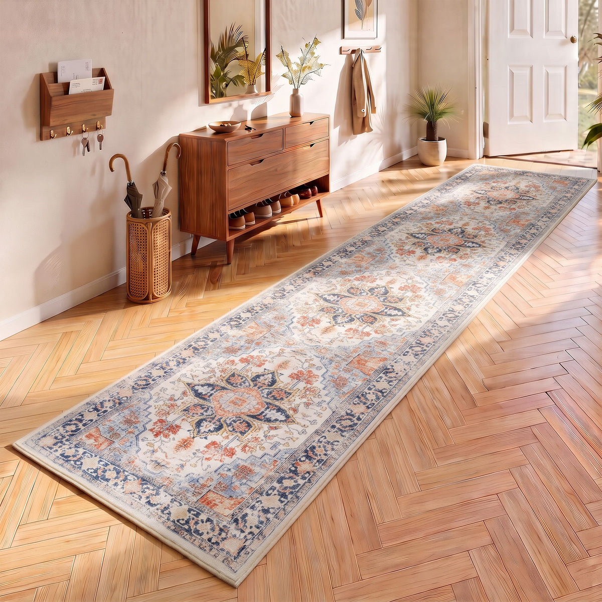 60 x 300 cm Runner Rug for Living Room, Kitchen, Entryway & Bedroom – Crease-Free, Foldable, Water-Repellent, Non-Shedding Polyester - Home & Garden > Rugs > Round Rugs - Rivercity House & Home Co. (ABN 18 642 972 209) - Affordable Modern Furniture Australia