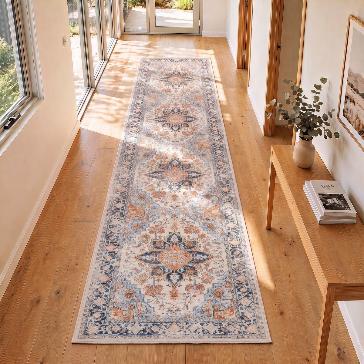 60 x 300 cm Runner Rug for Living Room, Kitchen, Entryway & Bedroom – Crease-Free, Foldable, Water-Repellent, Non-Shedding Polyester - Home & Garden > Rugs > Round Rugs - Rivercity House & Home Co. (ABN 18 642 972 209) - Affordable Modern Furniture Australia