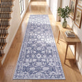 60 x 300 cm Runner Rug with Pad-Free Dense Dot Anti-Slip Backing, Washable, Robot Vacuum Friendly, Vintage Style