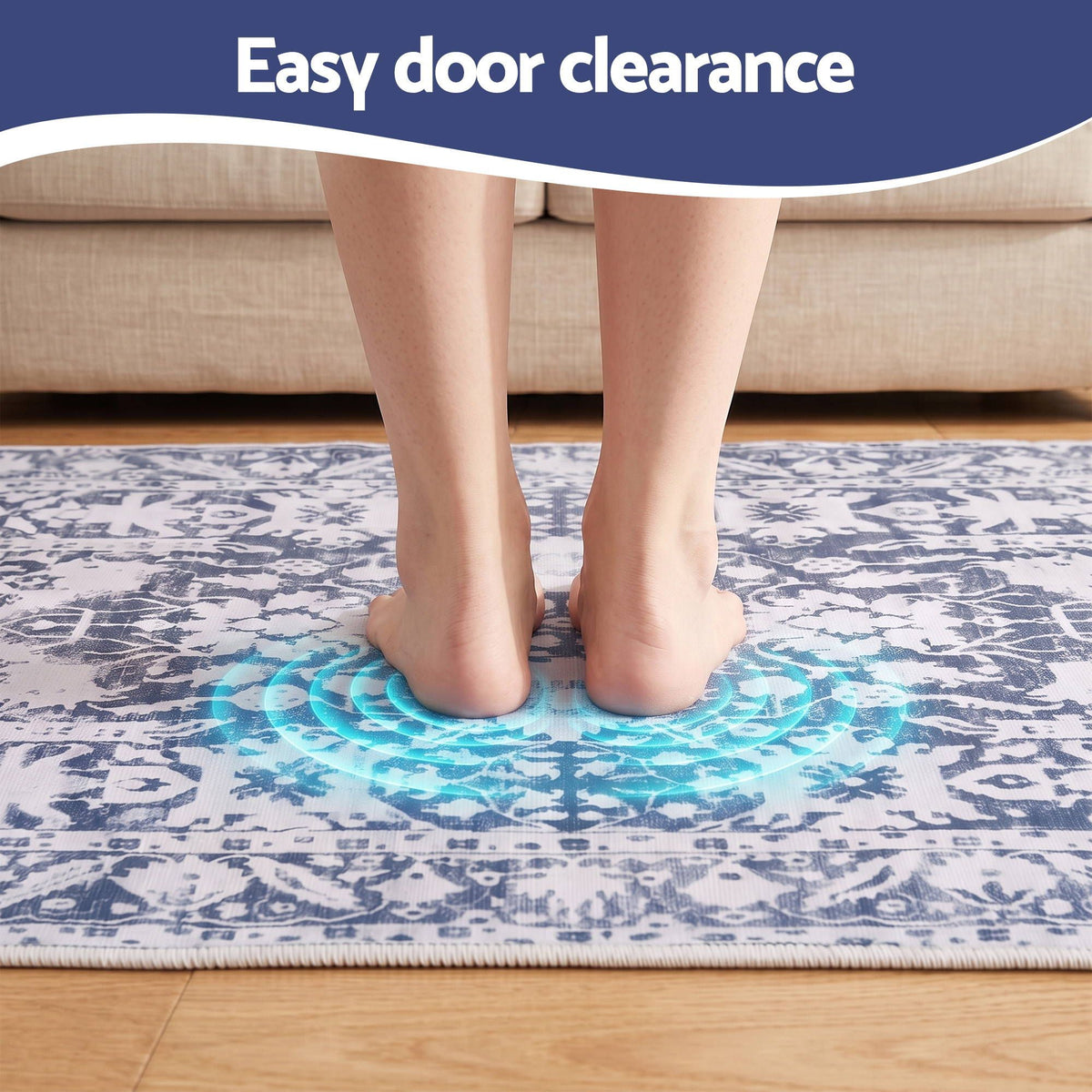 60 x 300 cm Runner Rug with Pad-Free Dense Dot Anti-Slip Backing, Washable, Robot Vacuum Friendly, Vintage Style - Home & Garden > Rugs > Round Rugs - Rivercity House & Home Co. (ABN 18 642 972 209) - Affordable Modern Furniture Australia