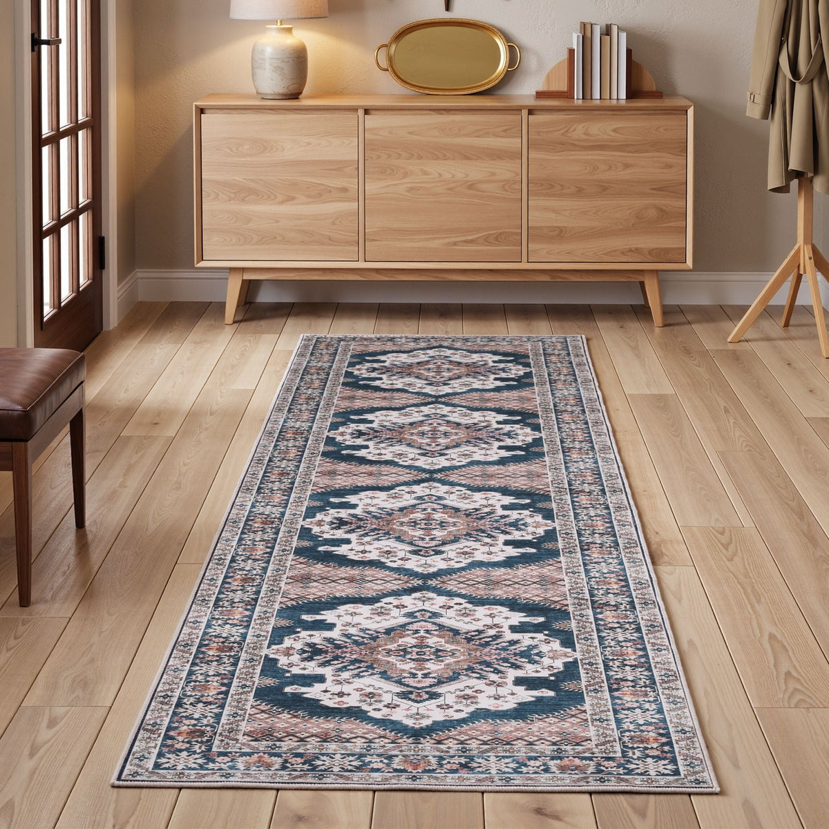 60 x 300 cm Ultra-Thin Washable Runner Rug with No Hard Glue Backing, Soft Quilt-Like Bohemian Medallion Carpet for Home Decor - Home & Garden > Rugs > Round Rugs - Rivercity House & Home Co. (ABN 18 642 972 209) - Affordable Modern Furniture Australia