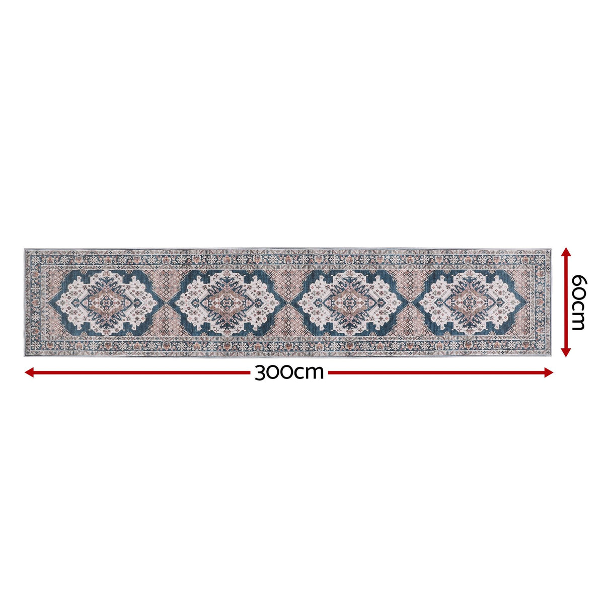 60 x 300 cm Ultra-Thin Washable Runner Rug with No Hard Glue Backing, Soft Quilt-Like Bohemian Medallion Carpet for Home Decor - Home & Garden > Rugs > Round Rugs - Rivercity House & Home Co. (ABN 18 642 972 209) - Affordable Modern Furniture Australia