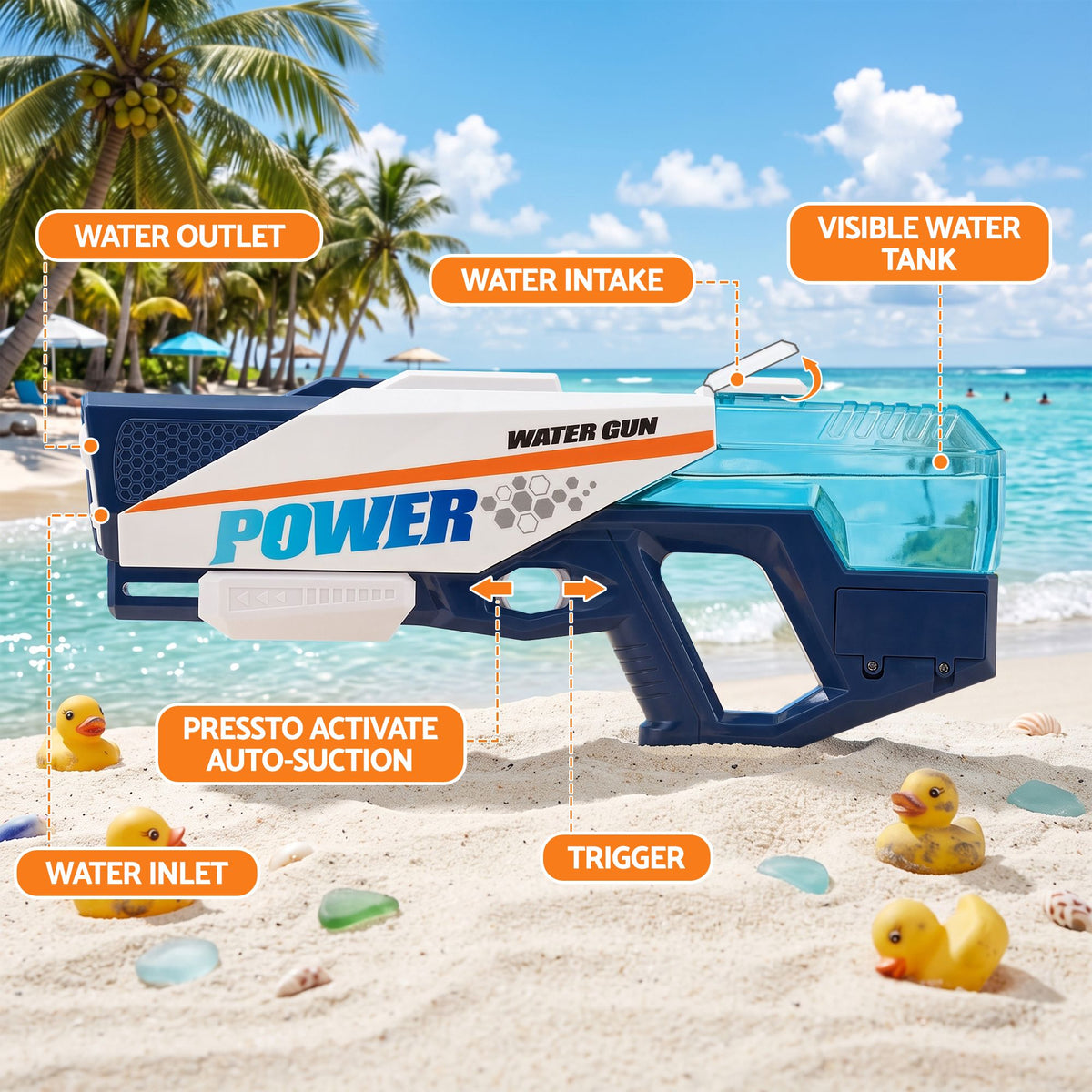 600cc Kids Water Gun Water Blaster Toy for Pool and Beach Play - Blue - Baby & Kids > Baby & Kid's Toys > Outdoor Play Equipment - Rivercity House & Home Co. (ABN 18 642 972 209) - Affordable Modern Furniture Australia