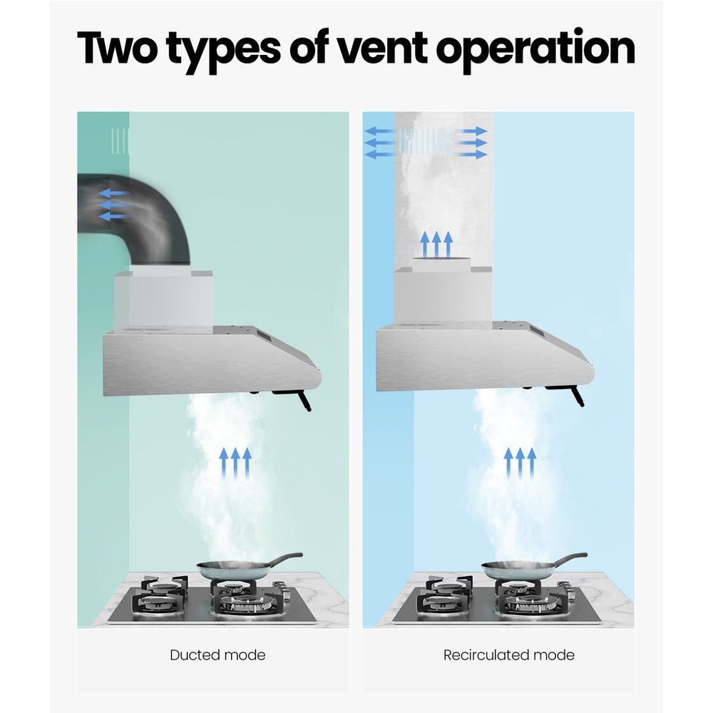 600mm Range Hood 60cm Rangehood Kitchen Canopy LED Light Stainless Steel - Appliances > Kitchen Appliances > Cooking Ranges - Rivercity House & Home Co. (ABN 18 642 972 209) - Affordable Modern Furniture Australia