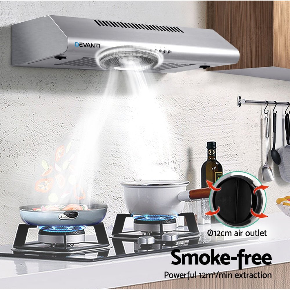 600mm Range Hood 60cm Rangehood Stainless Steel - Appliances > Kitchen Appliances > Cooking Ranges - Rivercity House & Home Co. (ABN 18 642 972 209) - Affordable Modern Furniture Australia