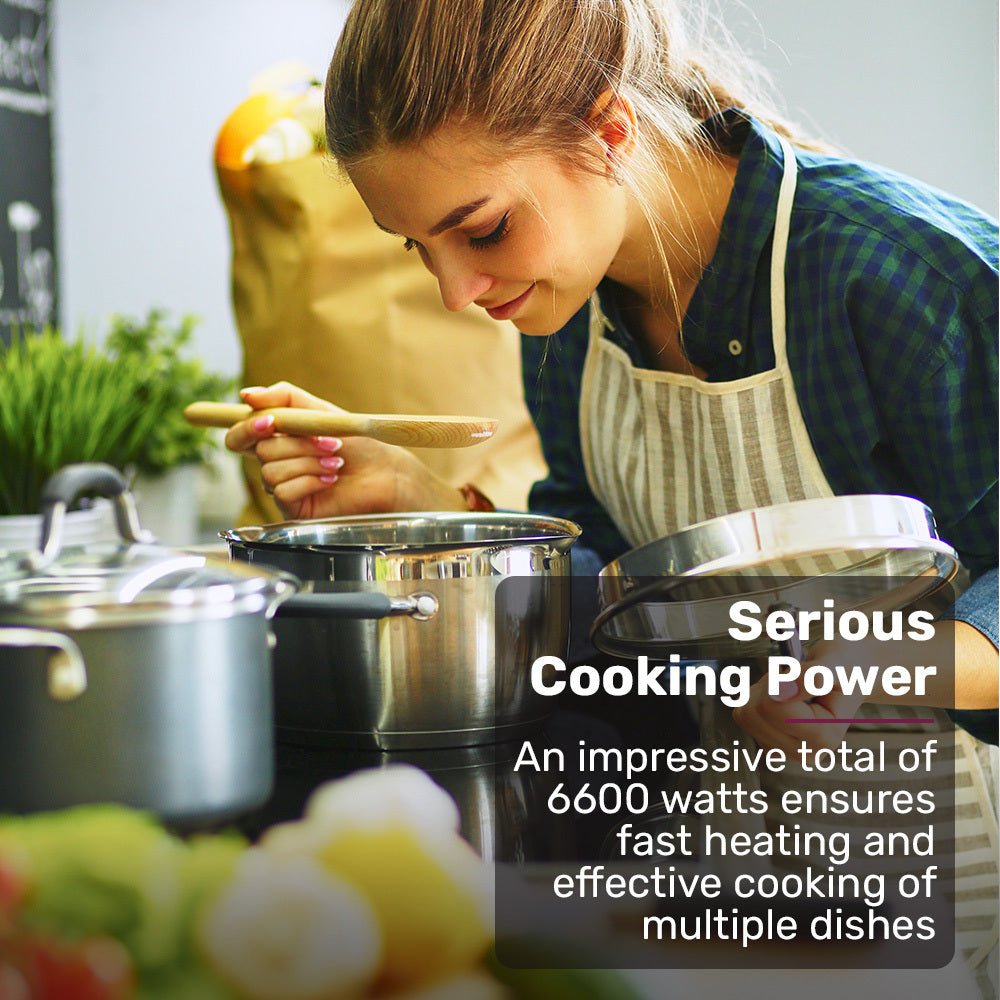 60cm 4 Zone Ceramic Cooktop, 6600W Electric, FlexiZone Adjustable Size Hobs, Touch Controls - Appliances > Kitchen Appliances > Cooktops & Stoves - Rivercity House & Home Co. (ABN 18 642 972 209) - Affordable Modern Furniture Australia
